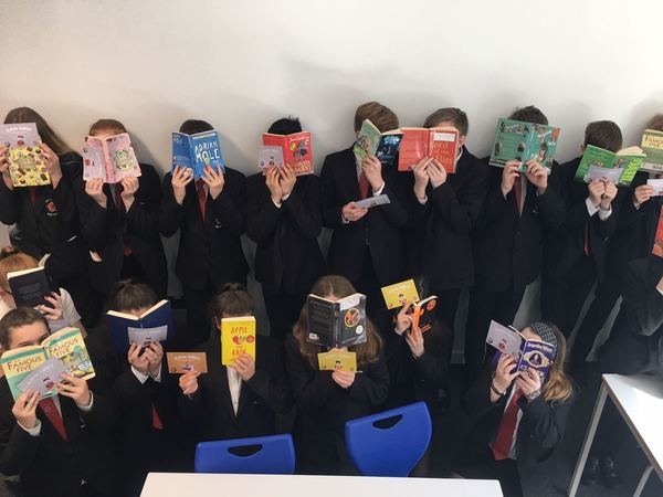 Year 8 pupils enjoying the reading challenge